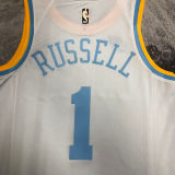 2023 Lakers RUSSELL #1 White Retro NBA Jerseys