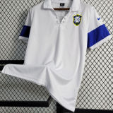 2004 Brazil Away White Retro Soccer Jersey