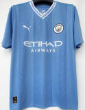 STONES #5 Man City 1:1 Home Blue Fans Jersey 2023/24 (UCL Font)