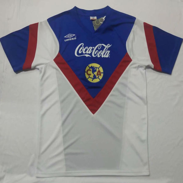 1988 Club America Away White Retro Soccer Jersey