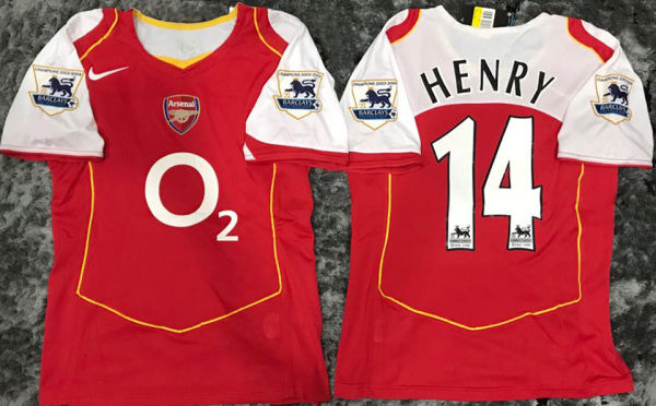 HENRY #14 ARS Home Retro Jersey 2004/05 (Have Patch 带2003-2004 金双臂章 FA Premier League Font 英超字体 ) ★★