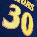2009/10 Warriors CURRY #30 Purplish Blue Retro NBA Jerseys 热压