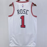 2023/24 Bulls ROSE #1 White NBA Jerseys 热压