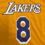 BRYANT # 8 Lakers Yellow Mitchell Ness Retro Jerseys