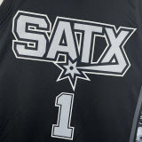 2023/24 Spurs WEMBANYAMA #1 Black NBA Jerseys