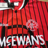 1995/96 Rangers Away Red Retro Soccer Jersey