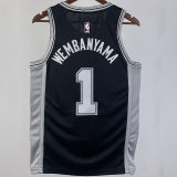 2023/24 Spurs WEMBANYAMA #1 Black NBA Jerseys