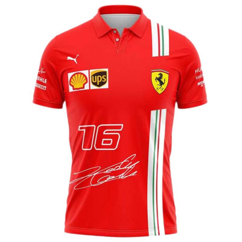 2022 Ferrari F1 Charles Leclerc #16 POLO Team T-Shirt 16