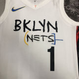 2023 Nets BRIDGES #1 White NBA Jerseys