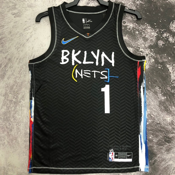2023 Nets BRIDGES #1 Black NBA Jerseys
