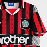 1994/1996 Man City Away Red Black Retro Soccer Jersey