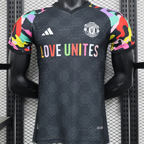 2024 M Utd x Love Unites Black Player Version Jersey