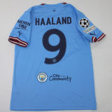 2022/23 Man City Home Blue Player Version Soccer Jersey