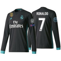 RONALDO # 7 RM Away Retro Long Sleeve Jersey 2017/18 (Have All Patch) (2017+12)全套章