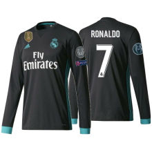 RONALDO # 7 RM Away Retro Long Sleeve Jersey 2017/18 (Have All Patch) (2017+12)全套章