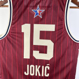 2024 ALL-STAR JOKIC #15 Red NBA Jerseys