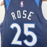 2023/24 Timberwolves ROSE # 25 Sapphire Blue NBA Jerseys