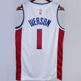 2023/24 Pistons IVERSON #1 White NBA Jerseys 热压