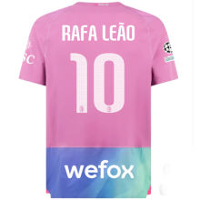 Rafa Leão #10 AC Milan Third Fans Soccer Jersey (UCL Font 欧冠字体 ) 2023/24