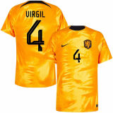 VIRGIL #4 NL1:1 Quality Home Orange Fans Jersey 2022/23