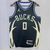 2023/24 Bucks LILLARD #0 Black NBA Jerseys