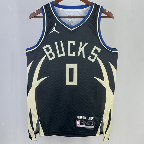 2023/24 Bucks LILLARD #0 Black NBA Jerseys