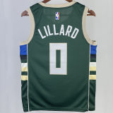 2023/24 Bucks LILLARD #0 Green NBA Jerseys