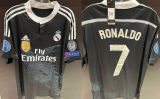 RONALDO # 7 RM Black Dragon Retro Jersey 2014/15 (Have All Patch) (2014+10) 全套章