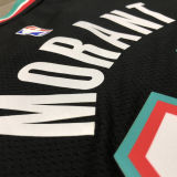 Grizzlies Morant #12 Black NBA Jerseys Hot Pressed