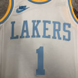 2023 Lakers RUSSELL #1 White Retro NBA Jerseys