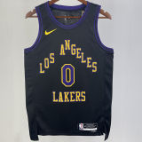 2023/24 Lakers WETBROOK #0 Black City Edition NBA Jerseys