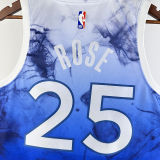 2023/24 Timberwolves ROSE # 25 Blue City Edition NBA Jerseys 热压