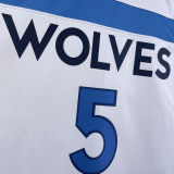 2023/24 Timberwolves EDWARDS #5 White NBA Jerseys