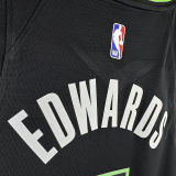 2024 Timberwolves EDWARDS #5 Black NBA Jerseys 热压