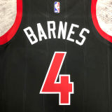 2023 Toronto Raptors BARNES #4 Black NBA Jerseys