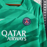 2023/24 PSG Green Goalkeeper Long Sleeve Jersey