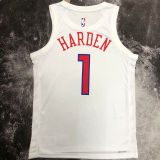 76ers HARDEN #1 City Edition White NBA Jerseys