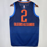 2023/24 KC Thunder GILGEOUS-ALEXANDER #2 Blue Stripe NBA Jerseys