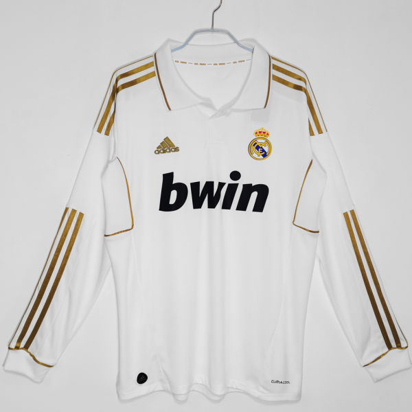 2011/12 RM Home White Retro Long Sleeve Soccer Jersey