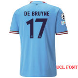 2022/23 Man City 1:1 Quality Home Blue Fans Soccer Jersey