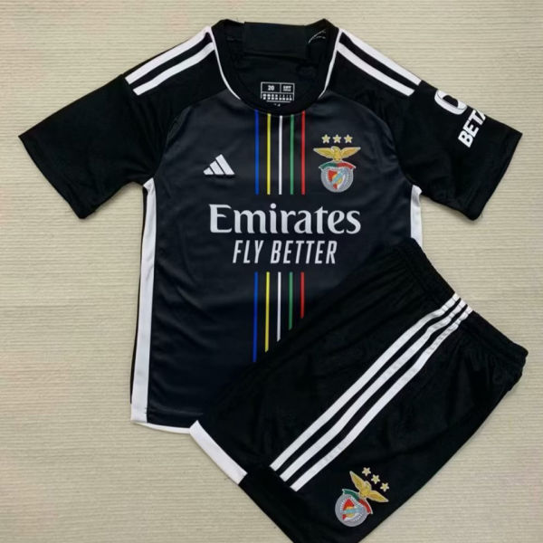 2023/24 Benfica Away Black Kids Soccer Jersey