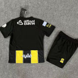 2023/24 Al Ittihad Home Yellow Black Kids Soccer Jersey 吉达联