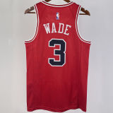 2023/24 Bulls WADE #3 Red NBA Jerseys 热压