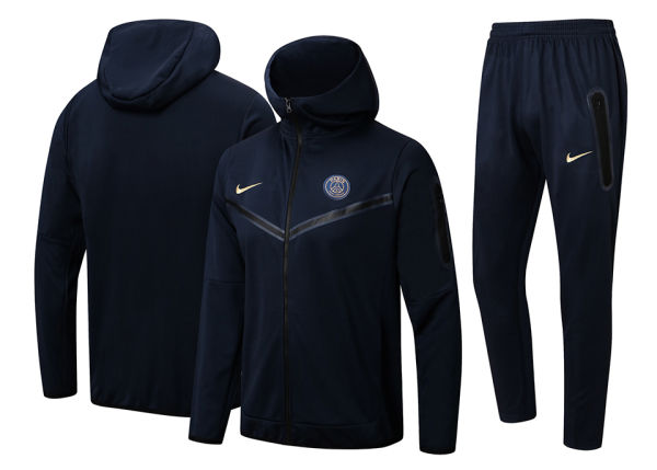 2024 PSG Black Hoody Zipper Jacket Tracksuit(F549)