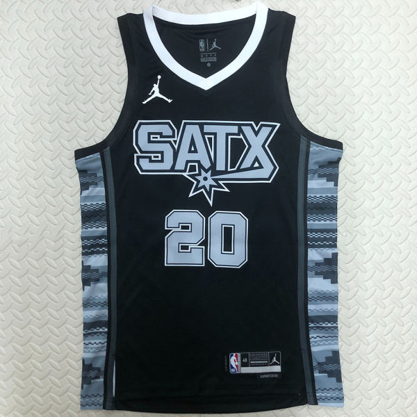 Spurs GINOBILI #20 Black NBA Jerseys