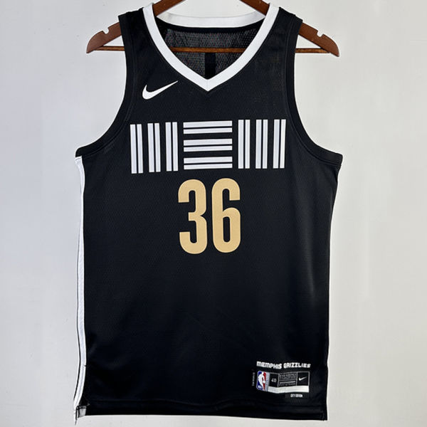 2023/24 Grizzlies SMART #36 Black City Edition NBA Jerseys Hot Pressed