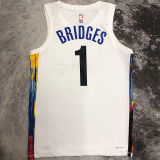 2023 Nets BRIDGES #1 White NBA Jerseys