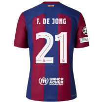 F. DE JONG #21 BA 1:1 Quality Home Fans Jersey 2023/24 (UCL Font 欧冠字体)