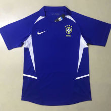 2002 Brazil Away Blue Retro Soccer Jersey