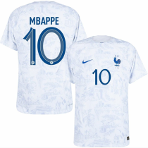 MBAPPE #10 France 1:1 Away White Fans Jersey 2022/23